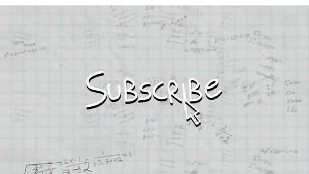 Анимация Подписки Белый Фон Математическими Формулами Цифровой Интерфейс Математика Технологии — стоковое видео