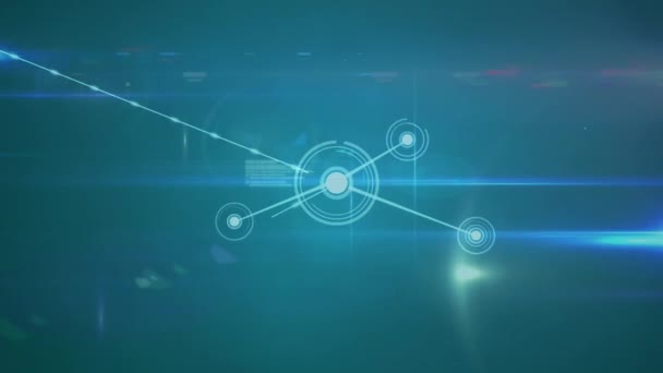 Animação Rede Conexões Com Ícones Fundo Azul Conexões Globais Conceito — Vídeo de Stock