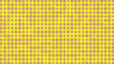 Sarı arka planda yanıp sönen yeşil disklerin animasyonu. Renk, kalıp ve hareket konsepti dijital olarak oluşturulmuş video.