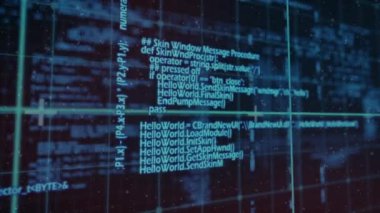 Donanma arka planında veri işleme animasyonu. veri işleme ve teknoloji konsepti dijital olarak oluşturulmuş video.