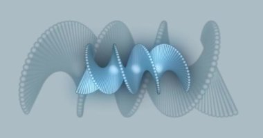 Gri arkaplandaki DNA iplikçiklerinin animasyonu. küresel bilim ve dijital arayüz kavramı dijital olarak oluşturulmuş video.