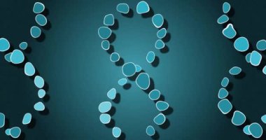 Gri arkaplandaki DNA iplikçiklerinin animasyonu. küresel bilim ve dijital arayüz kavramı dijital olarak oluşturulmuş video.