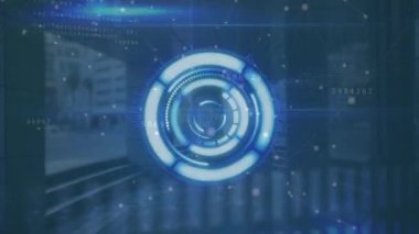 İkili kodlama üzerinde tarama ve ekran animasyonu. küresel hesaplama, veri işleme ve dijital arayüz kavramı dijital olarak oluşturulmuş video.