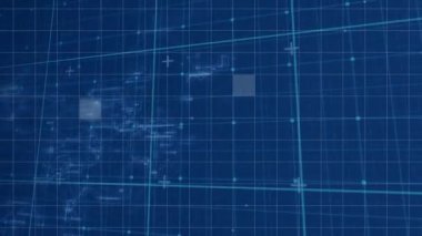 Şebeke üzerindeki bağlantılarla veri işleme animasyonu. küresel hesaplama, veri transferi ve dijital olarak oluşturulmuş video işleme kavramı.