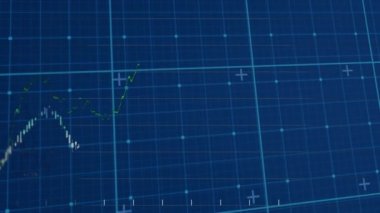 Şebeke üzerindeki istatistiklerle finansal veri işleme animasyonu. küresel iş, finans ve veri işleme kavramı dijital olarak oluşturulmuş video.