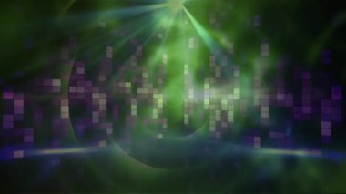 Karanlık arka planda parlayan renkli ışıkların canlandırması. müzik ve eğlence konsepti dijital olarak oluşturulmuş video.