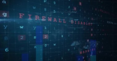 Karanlık arka planda güvenlik kilidiyle dijital arayüzün animasyonu. küresel bağlantılar, veri işleme ve dijital arayüz konsepti dijital olarak oluşturulmuş video.