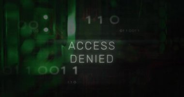 Bir bilgisayar sunucusunun kapatılmasına karşı metin ve mikroişlemci bağlantılarına erişim engellendi. Siber güvenlik ve iş veri depolama teknolojisi kavramı