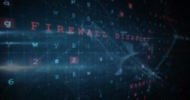 Karanlık arka planda güvenlik kilidiyle dijital arayüzün animasyonu. küresel bağlantılar, veri işleme ve dijital arayüz konsepti dijital olarak oluşturulmuş video.