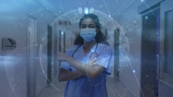 Animazione Interfaccia Dati Digitali Medico Biennale Caucasico Medicina Globale Tecnologia — Video Stock