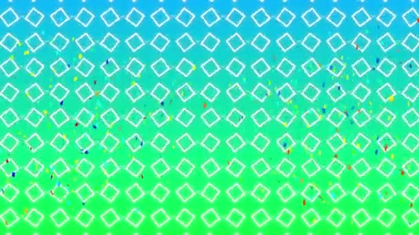 蓝色和绿色背景上的正方形和圆形的动画 图案和运动 概念数字生成的视频 — 图库视频影像