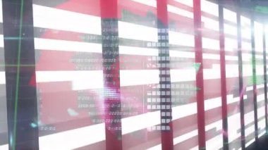 Bilgisayar sunucuları üzerinden veri işleme animasyonu. küresel veri işleme ve hesaplama kavramı dijital olarak oluşturulmuş video.
