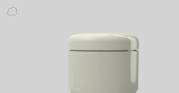 灰色の背景のコピースペースに対して白いコンテナのデジタル生成されたイメージ 飲食業のコンセプト — ストック写真