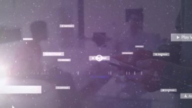 İş adamları üzerindeki simgelerle bağlantı ağının animasyonu. küresel bağlantılar, veri işleme ve dijital arayüz konsepti dijital olarak oluşturulmuş video.