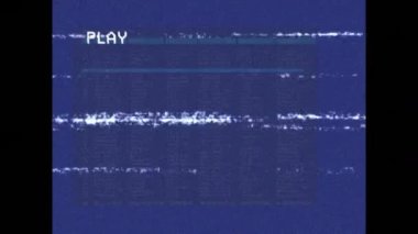 Mavi arkaplandaki oyun ekranında veri işleme animasyonu. küresel bilim, dijital arayüz ve teknoloji konsepti dijital olarak oluşturulmuş video.