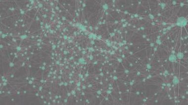 Karanlık arka planda bağlantı ağının animasyonu. küresel bağlantılar, veri işleme ve teknoloji konsepti dijital olarak oluşturulmuş video.