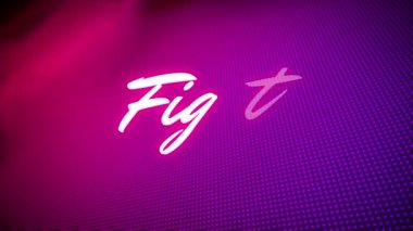 Siyah arkaplandaki ışık noktaları üzerinden dövüş metninin animasyonu. küresel sosyal medya ve dijital arayüz konsepti dijital olarak oluşturulmuş video.