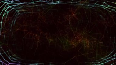 Siyah dijital alandaki bağlantıların animasyonu. Ağ, bağlantılar, iletişim ve teknoloji konsepti dijital olarak oluşturulmuş video.
