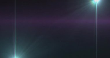 Mor ışık izlerine karşı ışık noktalarının dijital animasyonu ve mavi arkaplana uzayı kopyalamak. teknoloji arkaplan kavramı