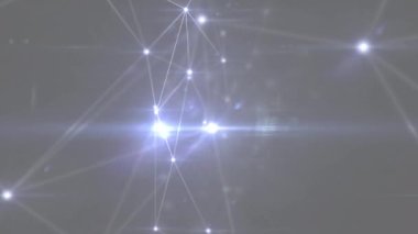 Karanlık arka planda bağlantı ağının animasyonu. küresel bağlantılar, veri işleme ve teknoloji konsepti dijital olarak oluşturulmuş video.