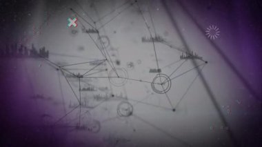 Beyaz arkaplan üzerinde bağlantı ağının animasyonu. küresel bağlantılar, bilim ve dijital arayüz konsepti dijital olarak oluşturulmuş video.