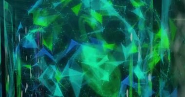 Siyah arka planda şekillerin canlandırılması ve dijital asma kilit. Veri işleme, iletişim, internet güvenliği ve teknoloji konsepti dijital olarak oluşturulmuş video.