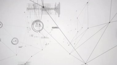 Çeşitli doktorlar arasında bağlantı ve veri işleme ağının animasyonu. küresel tıp, bağlantılar ve dijital arayüz konsepti dijital olarak oluşturulmuş video.