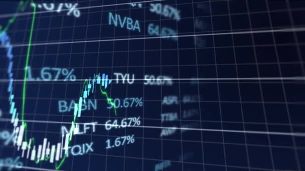 Animation Financial Data Processing Dark Background Global Business Finances Data — Stock Video