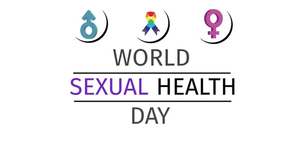 Ilustración Signos Con Texto Del Día Mundial Salud Sexual Sobre — Foto de Stock