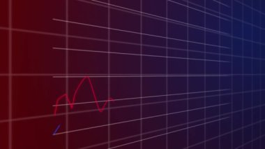 Karanlık arka planda finansal veri işleme animasyonu. küresel iş, finans, veri işleme ve dijital arayüz kavramı dijital olarak oluşturulmuş video.