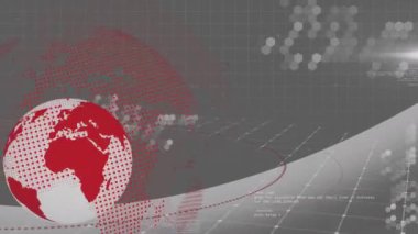 Tokalaşan insanların üzerinde dönen dünyanın animasyonu. küresel bağlantılar, veri işleme ve dijital arayüz konsepti dijital olarak oluşturulmuş video.