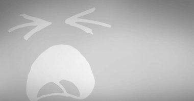 Gri arkaplandaki kopyalama alanına karşı soyut şekillerin dijital olarak oluşturulmuş görüntüsü. soyut vektör ve illüstrasyon kavramı