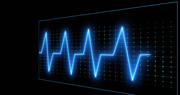 Image Cardiograph Black Background Global Medicine Digital Interface Concept Digitally — Stock Photo, Image