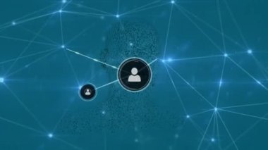 İnsan vücudu modeli üzerinden bağlantı ağının animasyonu. küresel bağlantılar, veri işleme ve dijital arayüz konsepti dijital olarak oluşturulmuş video.