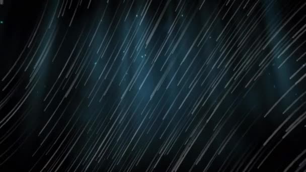Анимация Светло Голубых Линий Падающих Черный Фон Цвет Движение Энергия — стоковое видео