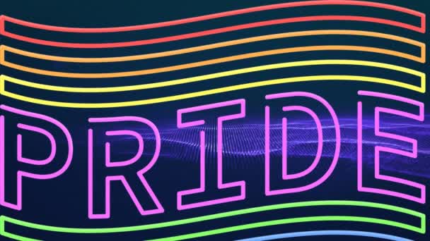 Animation Pride Rainbow Flag Violet Glitter Black Background Lgbt Rights — Stock Video