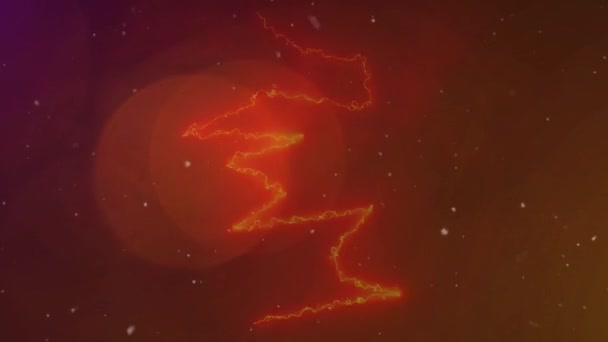 Animation Von Blitzen Auf Rotem Hintergrund Mit Staub Farbe Muster — Stockvideo