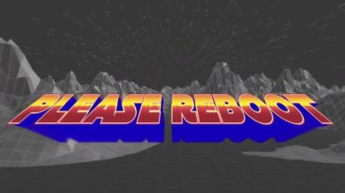 Lütfen metni siyah arkaplanda metaevren üzerinden yeniden başlat. küresel sosyal medya, metaevren ve dijital arayüz konsepti dijital olarak oluşturulmuş video.