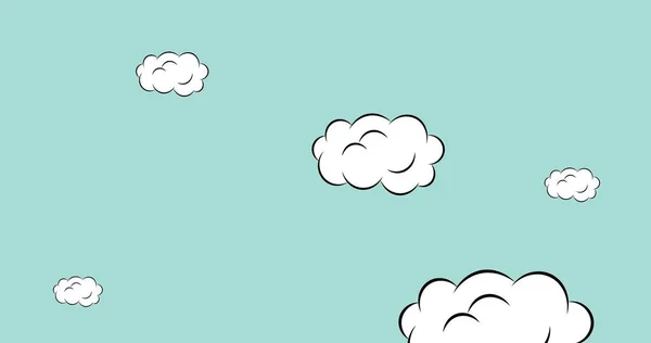 Illustration White Clouds Blue Background Copy Space Vector Abstract Nature — Stock Photo, Image