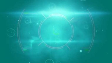 Mavi arkaplan taramasında arıza efektinin dijital animasyonu. küresel ağ ve teknoloji kavramı