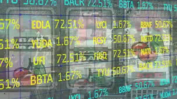 Animação Dados Financeiros Sobre Máquina Jogos Finanças Economia Jogos Jogos — Vídeo de Stock