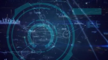 Hızlı trafik ve kapsam üzerinden bağlantı ağının animasyonu. küresel bağlantılar, ağlar ve veri işleme konsepti dijital olarak oluşturulmuş video.