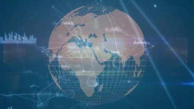 Dünya üzerindeki bağlantı ağının animasyonu. küresel bağlantılar, ağlar ve veri işleme konsepti dijital olarak oluşturulmuş video.