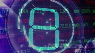 Karanlık arka planda veri işleme animasyonu. küresel bağlantılar, veri işleme ve teknoloji konsepti dijital olarak oluşturulmuş video.