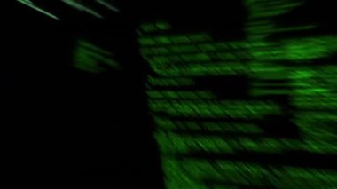 Siyah arkaplanda veri işleme animasyonu. ağ, bağlantılar ve teknoloji konsepti dijital olarak oluşturulmuş video.