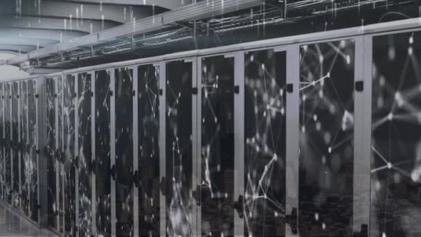 Animatie Van Verbindingen Die Servers Bewegen Mondiaal Netwerk Verbindingen Data — Stockvideo
