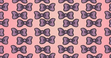 Pembe arka planda menekşe vektör papyonunun tam kare görüntüsü. Kutlama ve moda konsepti, papyon, papyon günü, zarafet, erkek giyim, arka plan.