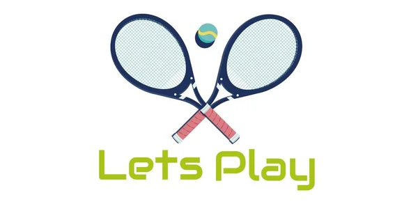 Immagine Generata Digitalmente Lascia Giocare Testo Con Racchetta Tennis Palla — Foto Stock