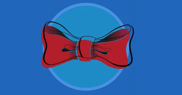 青い背景 コピースペースに対する赤い蝶ネクタイのイラスト お祝いとファッションのコンセプト 弓ネクタイ 弓ネクタイの日 優雅さ メンズウェア ベクトル — ストック写真