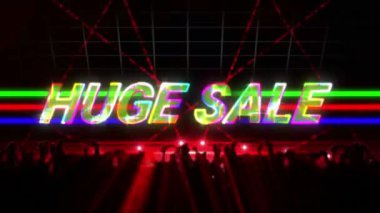 Siyah arka planda dans eden insanların satılık metinlerinin animasyonu. Sosyal medya ve dijital arayüz kavramı dijital olarak oluşturulmuş video.